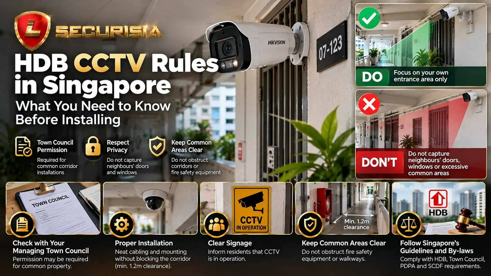 HDB corridor CCTV camera installation in Singapore